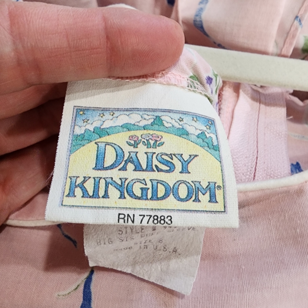 Vintage Daisy Kingdom Floral Dress Puff Sleeve Petticoat Lace Cottagecore size 8 - Picture 7 of 14